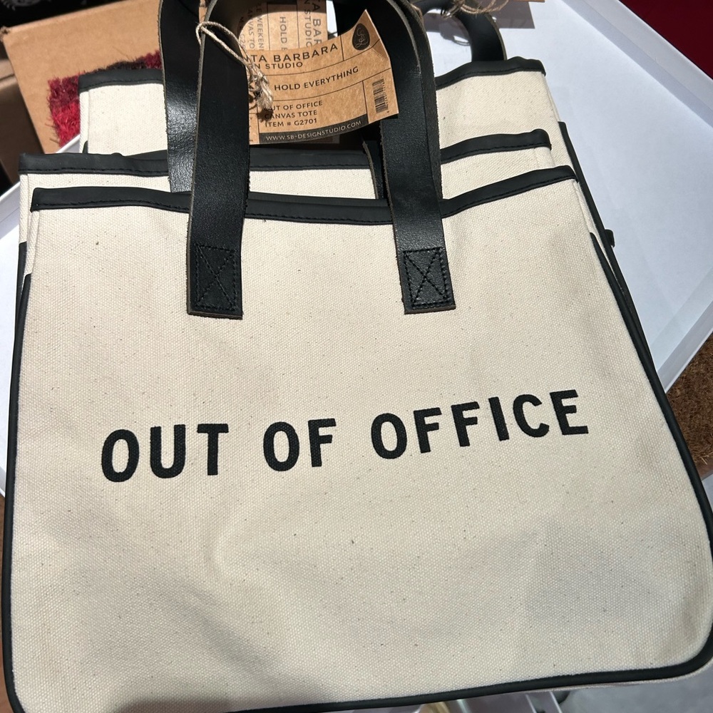 Santa Barbara 100% Canvas Tote “Out of Office”